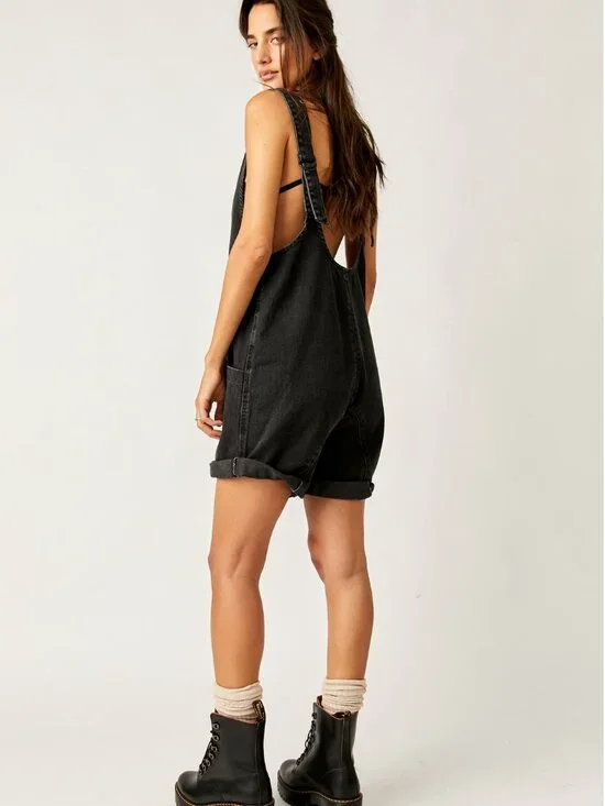 NWT Free People High Roller Shortall in True North Black - Picture 2 of 4
